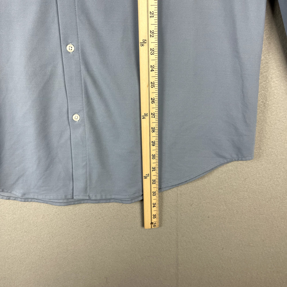 Mizzen Main Bryant Trim Fit Dress Shirt Mens XXL Blue Long Sleeve Button Up - Picture 6 of 15